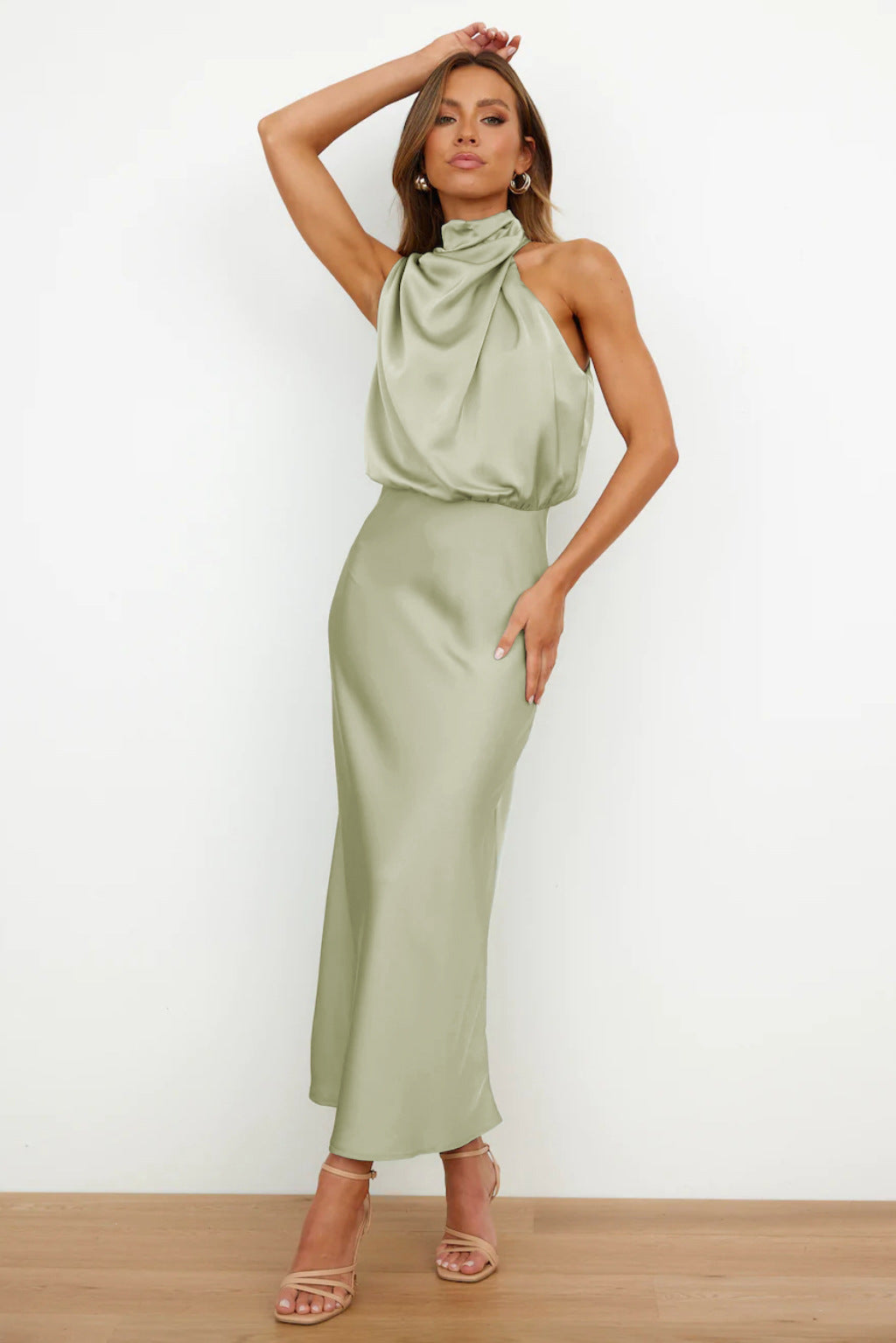VELETA | VESTIDO LARGO DE SATÉN
