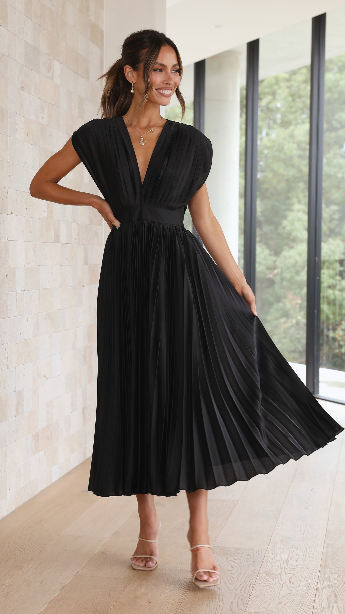 Alice - Vestido midi plisado