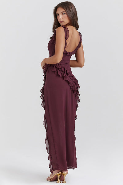DALILA | VESTIDO LARGO CON VOLANTES