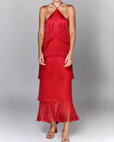 EVA | VESTIDO CON BORLAS