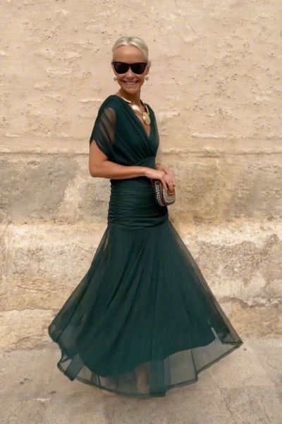 ALMA | VESTIDO LARGO CON CUELLO EN V