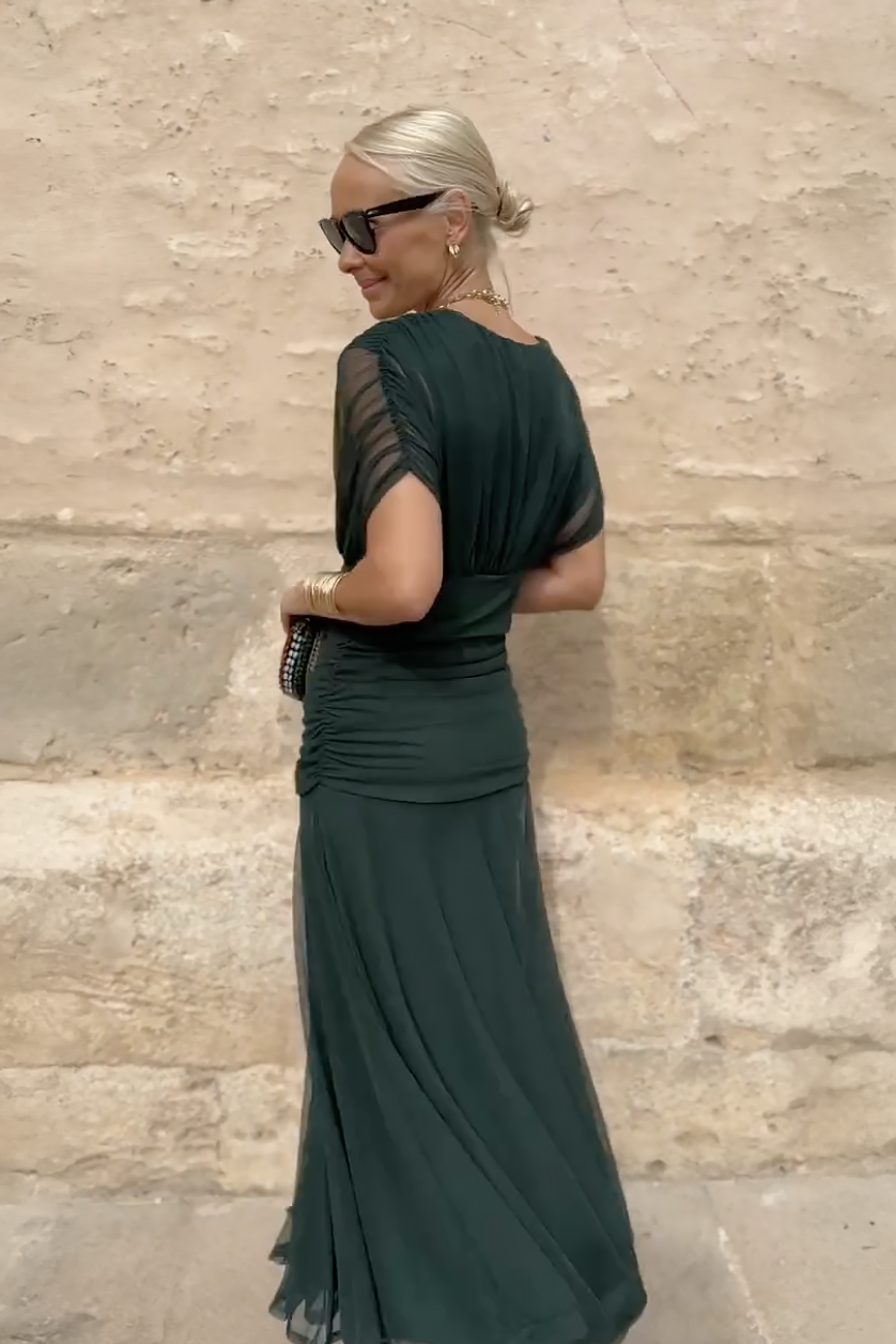 ALMA | VESTIDO LARGO CON CUELLO EN V