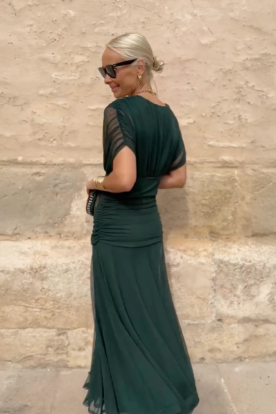 ALMA | VESTIDO LARGO CON CUELLO EN V
