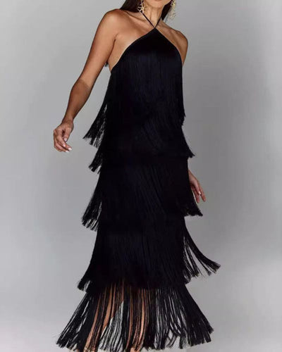 EVA | VESTIDO CON BORLAS