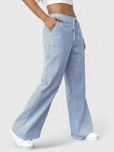 PANTALÓN A RAYAS CON CORDÓN