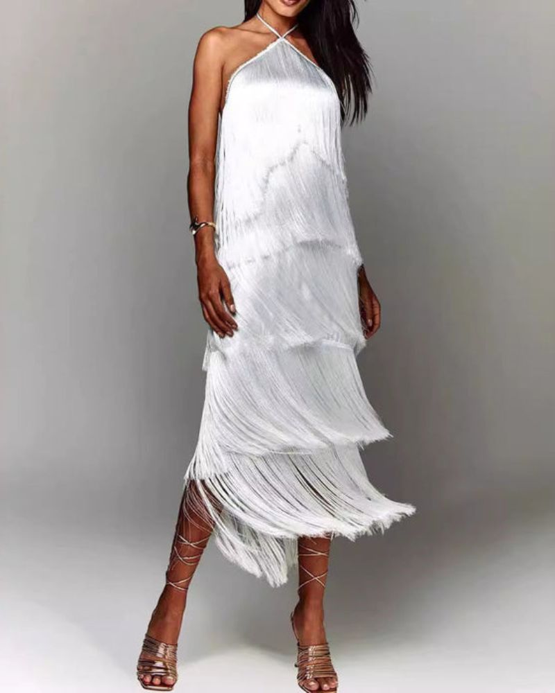 EVA | VESTIDO CON BORLAS