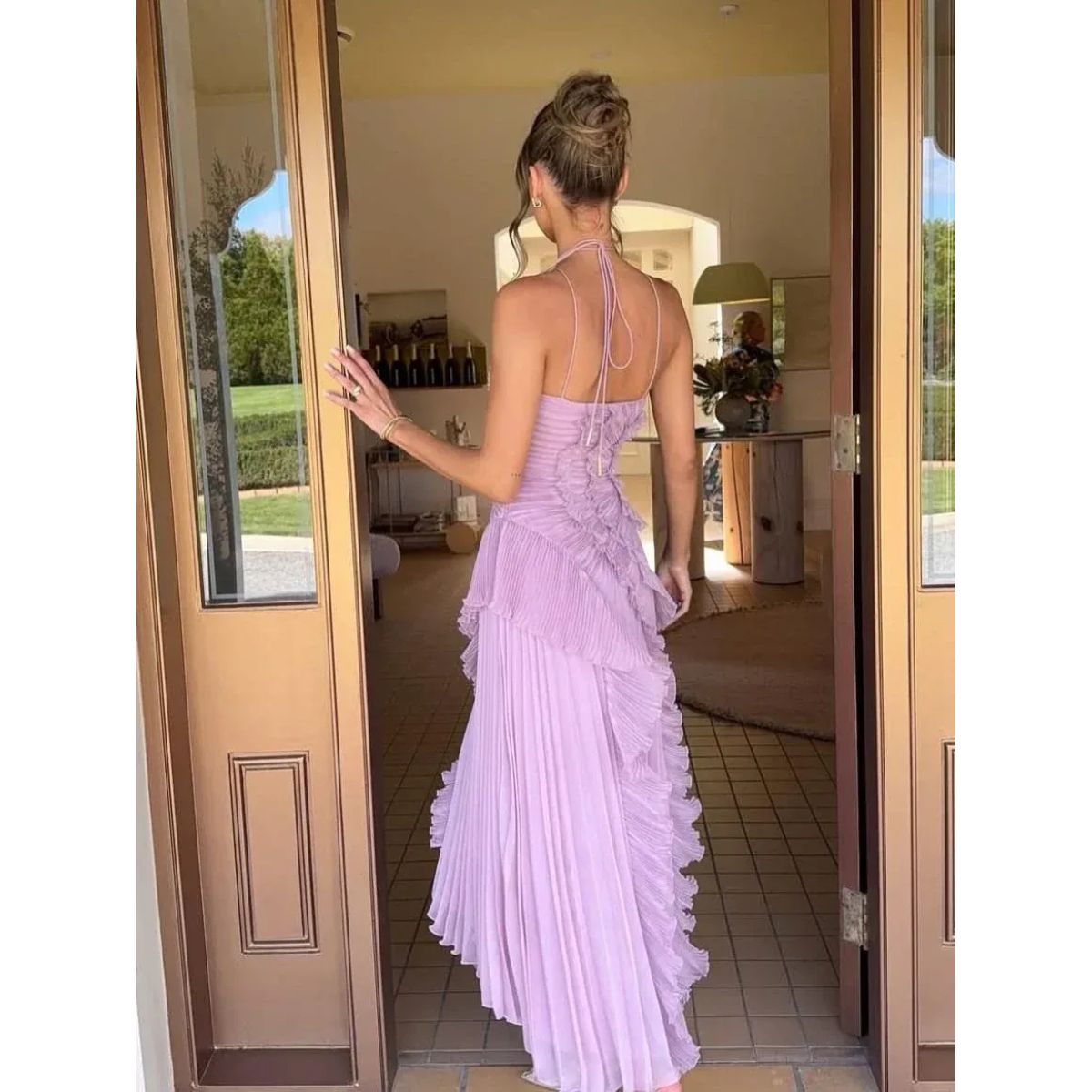 OLAYA | VESTIDO LARGO CON VOLANTES