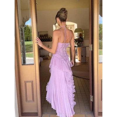 OLAYA | VESTIDO LARGO CON VOLANTES