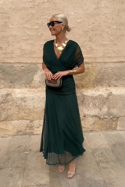 ALMA | VESTIDO LARGO CON CUELLO EN V
