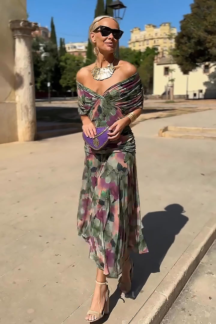ALMA | VESTIDO LARGO CON CUELLO EN V