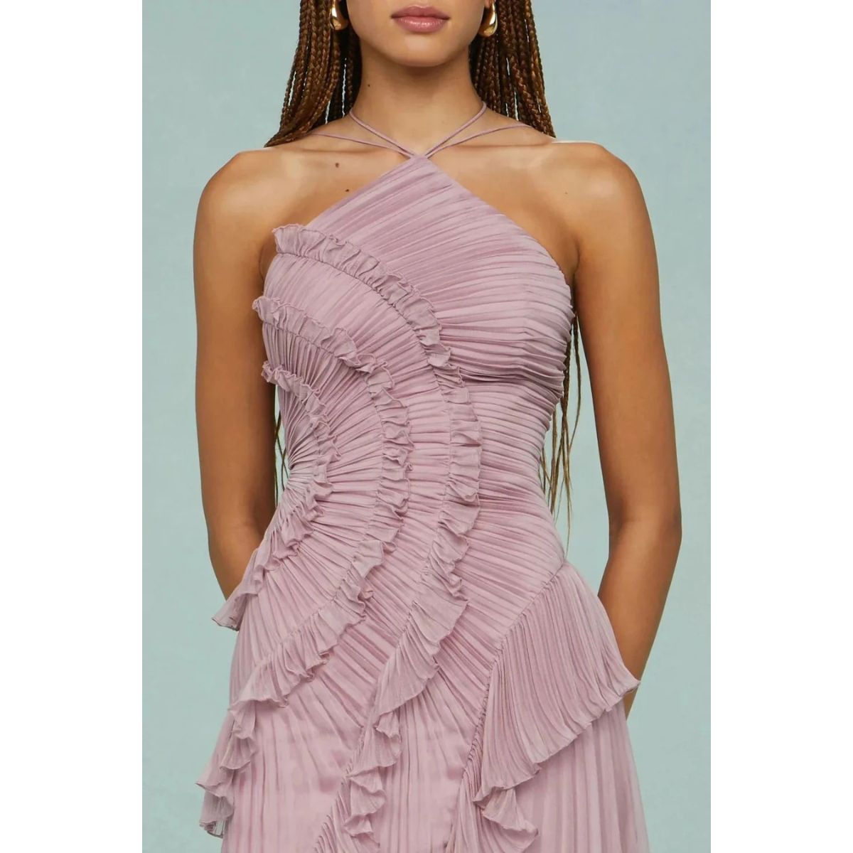 OLAYA | VESTIDO LARGO CON VOLANTES