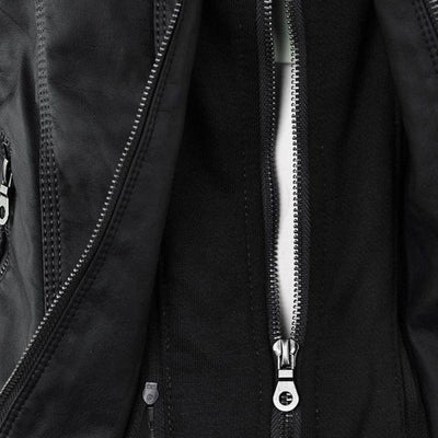 JIMENA - CHAQUETA DE PIEL CON CAPUCHA