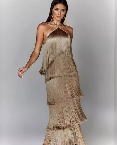 EVA | VESTIDO CON BORLAS