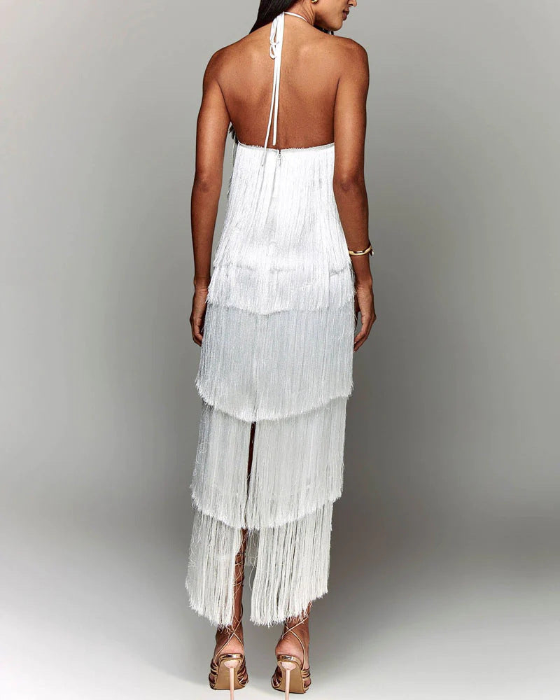 EVA | VESTIDO CON BORLAS