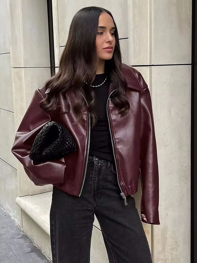INAYA - BOMBER CUERO