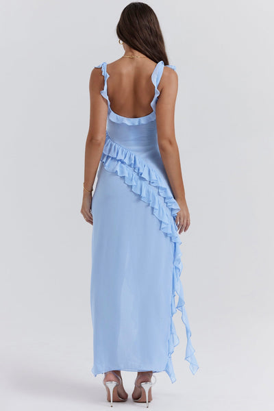 DALILA | VESTIDO LARGO CON VOLANTES