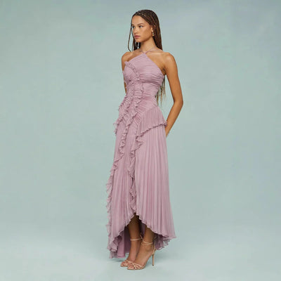 OLAYA | VESTIDO LARGO CON VOLANTES