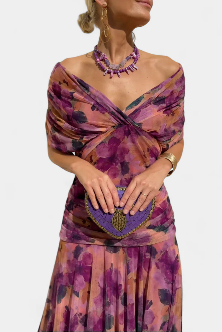ALMA | VESTIDO LARGO CON CUELLO EN V