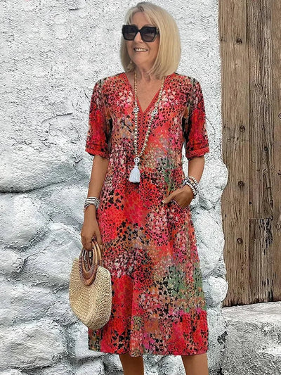 Helena - Vestido midi estampado