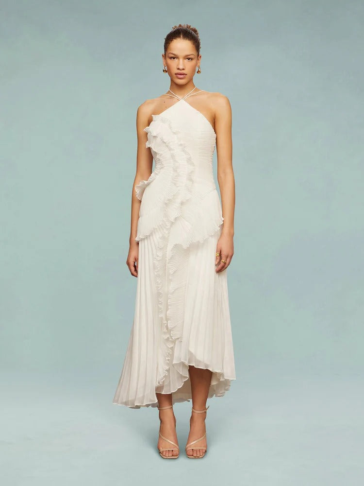 OLAYA | VESTIDO LARGO CON VOLANTES