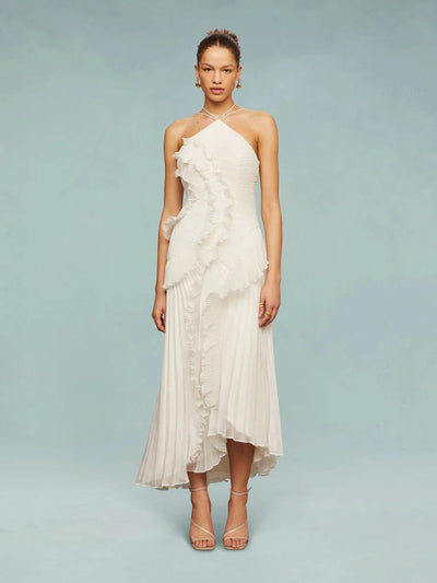 OLAYA | VESTIDO LARGO CON VOLANTES