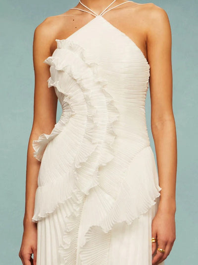 OLAYA | VESTIDO LARGO CON VOLANTES