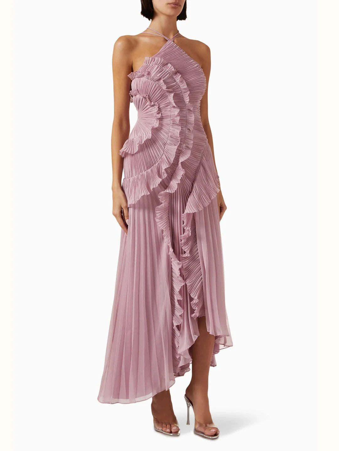 OLAYA | VESTIDO LARGO CON VOLANTES