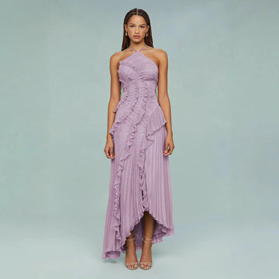 OLAYA | VESTIDO LARGO CON VOLANTES