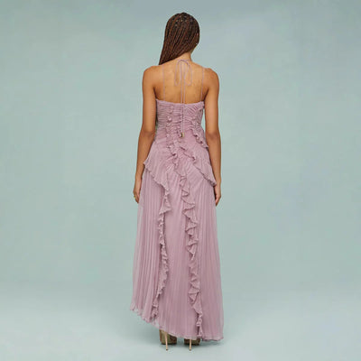 OLAYA | VESTIDO LARGO CON VOLANTES