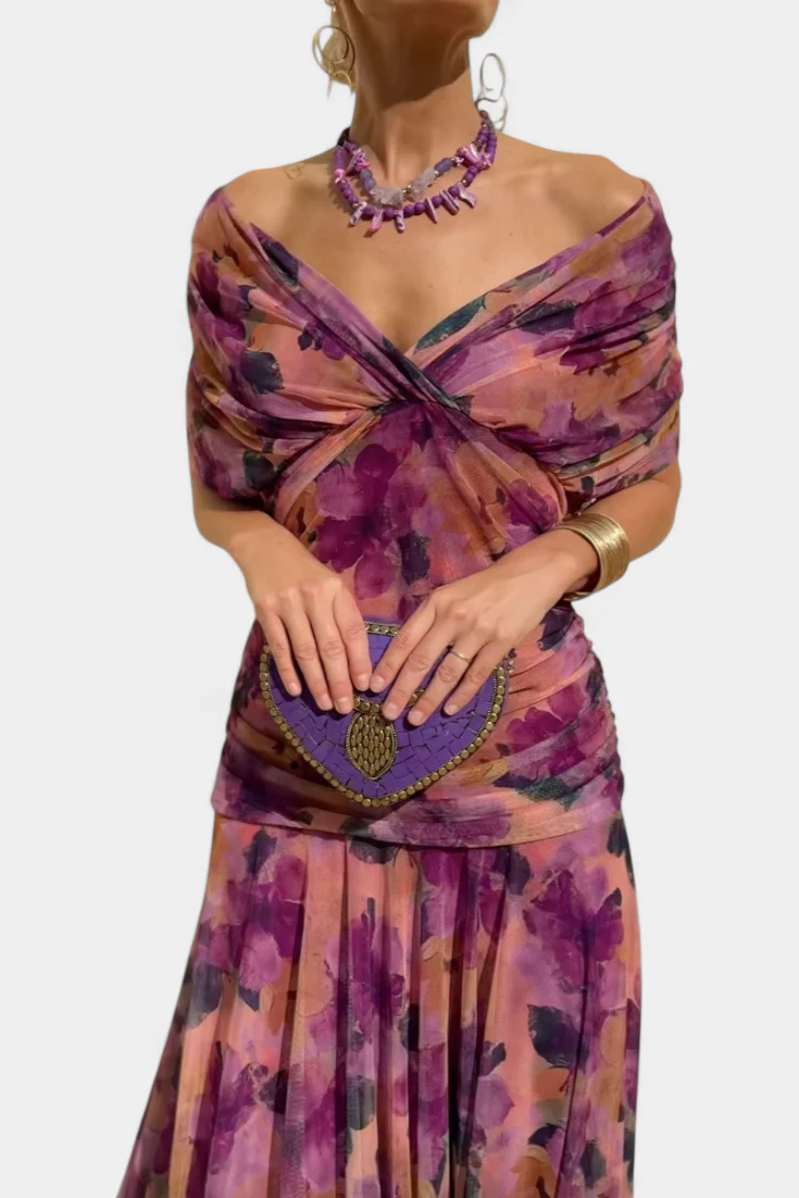 ALMA | VESTIDO LARGO CON CUELLO EN V