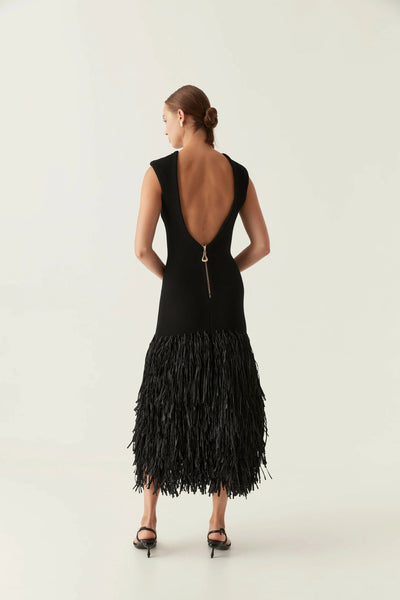 ANA | VESTIDO LARGO DE FLECOS
