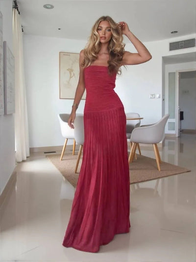 SONIA - VESTIDO LARGO PLISADO