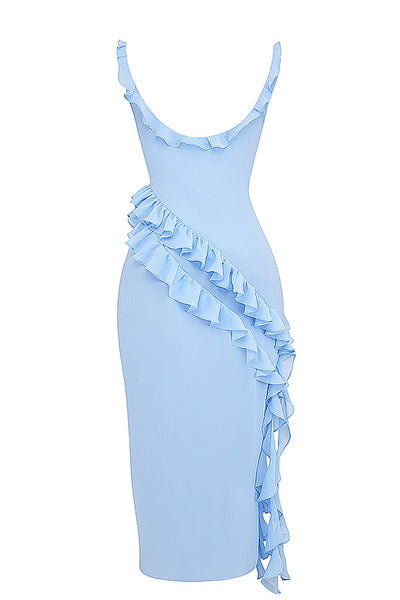 DALILA | VESTIDO LARGO CON VOLANTES