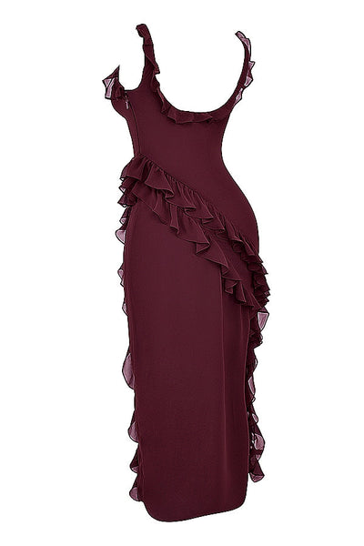 DALILA | VESTIDO LARGO CON VOLANTES
