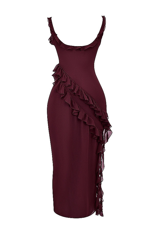 DALILA | VESTIDO LARGO CON VOLANTES