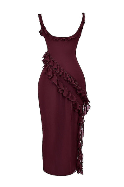 DALILA | VESTIDO LARGO CON VOLANTES