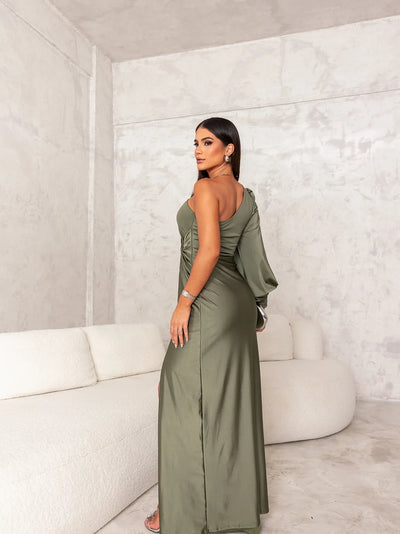 ELISA | VESTIDO LARGO DE SATÉN