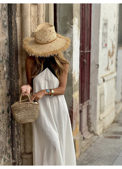 LIDIA - VESTIDO LARGO DE CUELLO HALTER